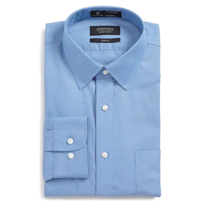 Nordstrom Men's Shop Smartcare Trim Fit Solid Dress Shirt