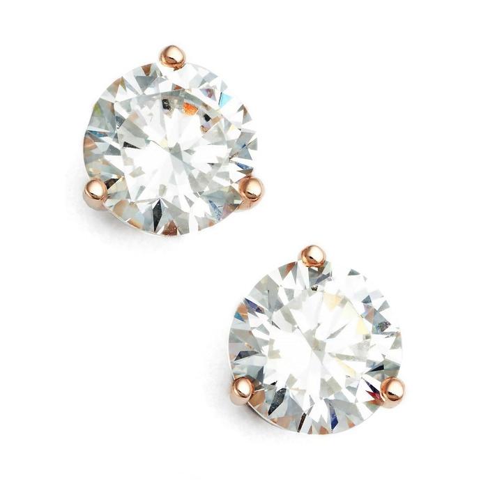 Nordstrom Precious Metal Plated 2ct tw Cubic Zirconia Earrings