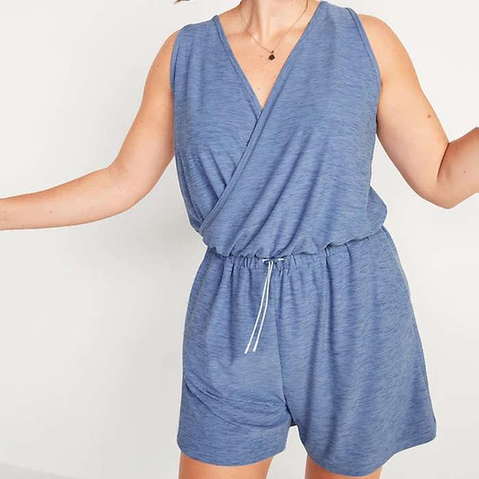 Old Navy Breathe ON Cross-Front V-Neck Romper