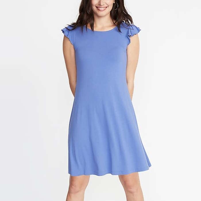 Old Navy Flutter-Sleeve Jersey Swing Dress