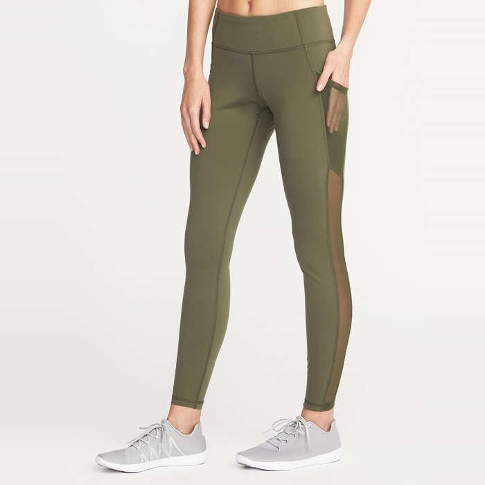 Old Navy Mid-Rise Mesh-Pocket Compression Leggings