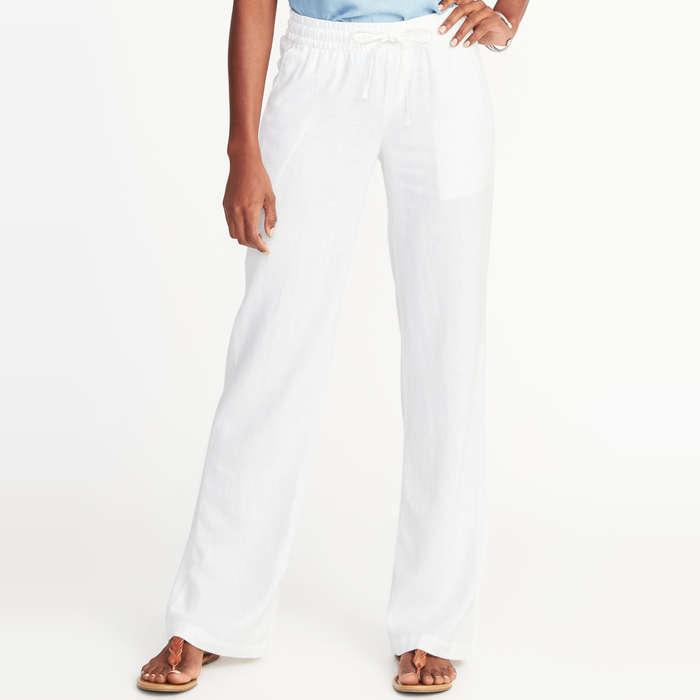 Old Navy Mid-Rise Soft Wide-Leg Linen-Blend Pants