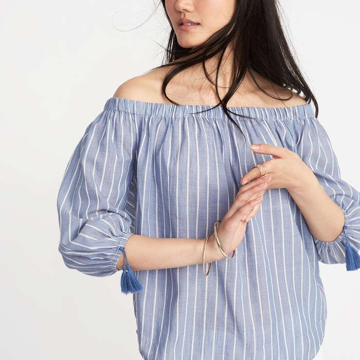 Old Navy Off-the-Shoulder Tassel-Cuff Top