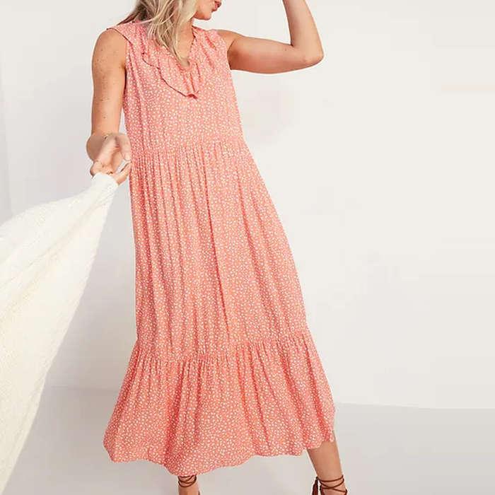 Old Navy Sleeveless Ruffled V-Neck Swing Dress