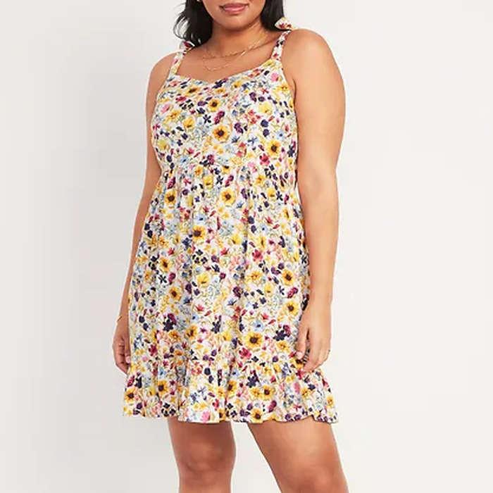 Old Navy Tie-Shoulder Fit & Flare Floral Cami Mini Dress