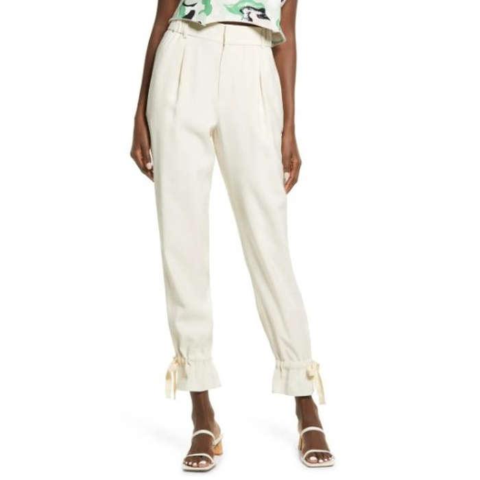 Open Edit Tie Cuff Casual Pants