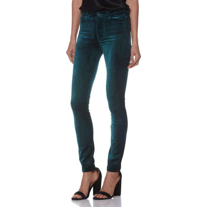 Paige Hoxton Velvet High Waist Skinny Pants