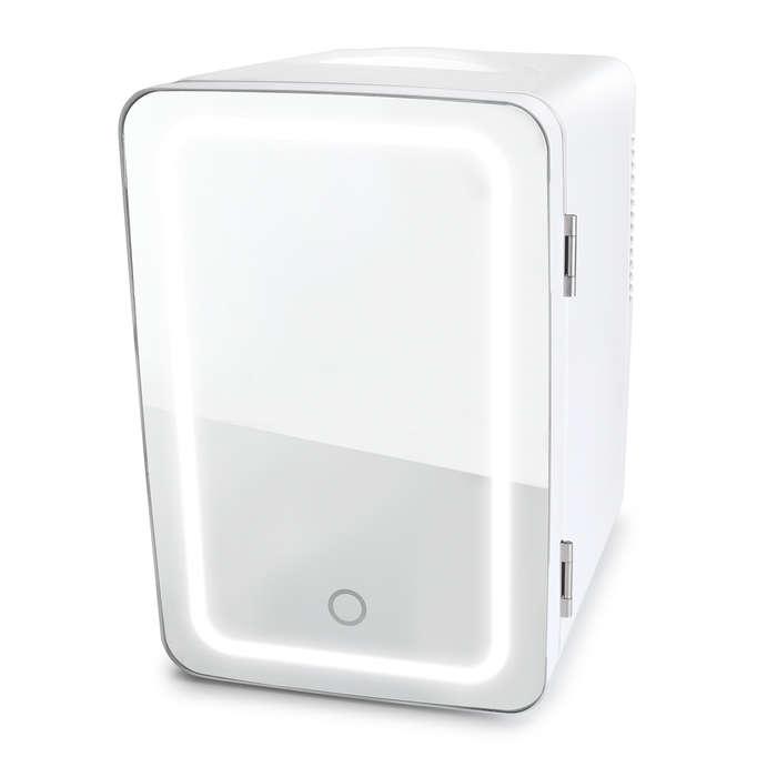 Personal Chiller LED Lighted Mini Fridge With Mirror Door