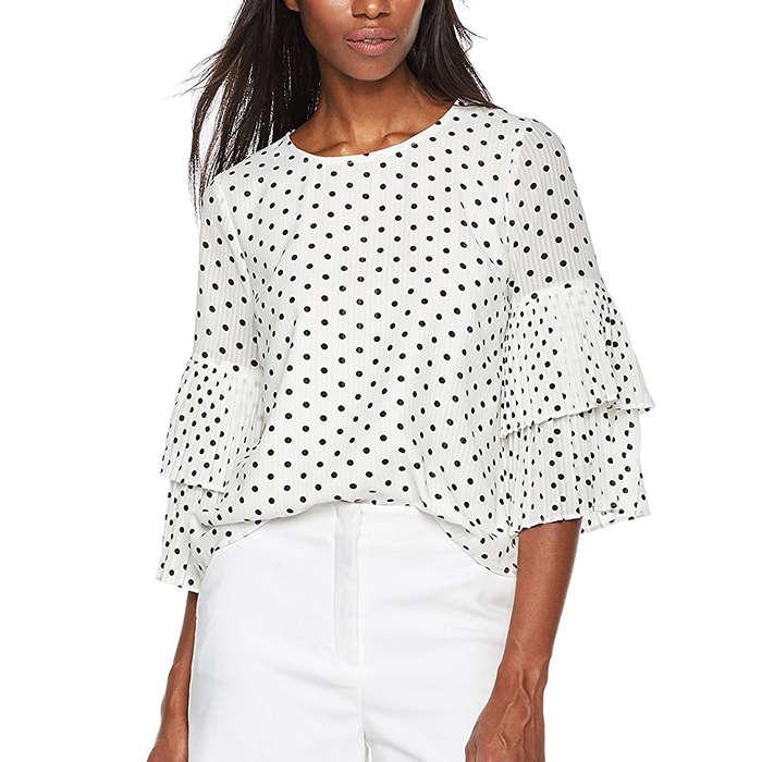 Plumberry Ruffle Sleeve Blouse