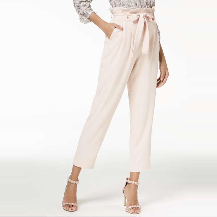 RACHEL Rachel Roy Paper Bag Tapered Trousers