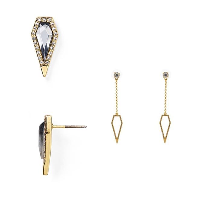 Rebecca Minkoff Clandestine Blade Stud Earrings and Open Blade Drop Earrings