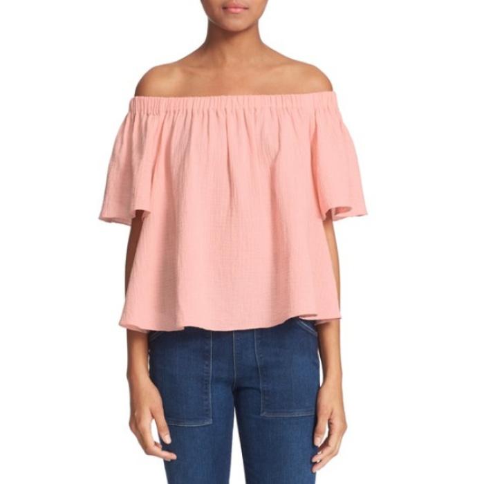 Rebecca Taylor Off the Shoulder Cotton Top