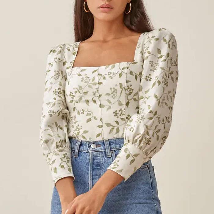 Reformation Stilton Linen Top