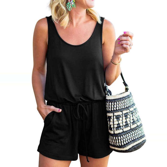 Reoria Scoop Neck Sleeveless Romper