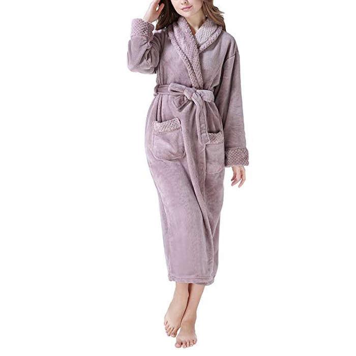 Richie House Plush Fleece Bathrobe Robe