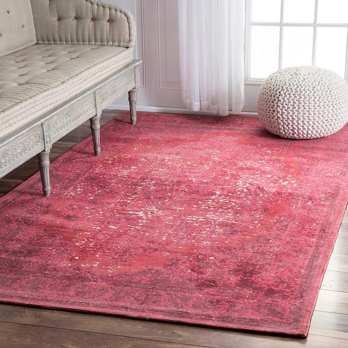 Rugs USA Traditional Vintage Floral Medallion Border Red Area Rug