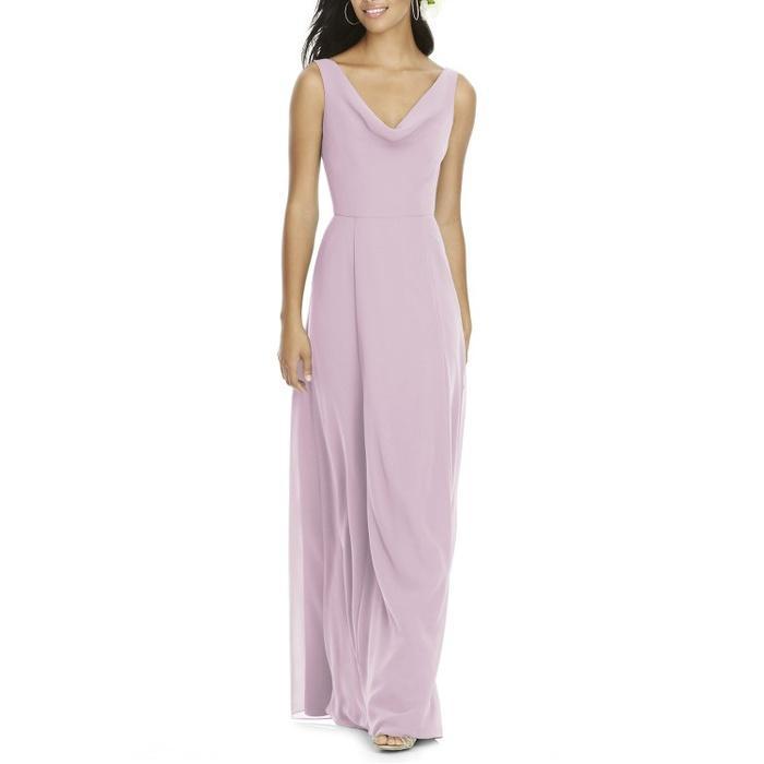 Social Bridesmaid Cowl Neck Chiffon Gown