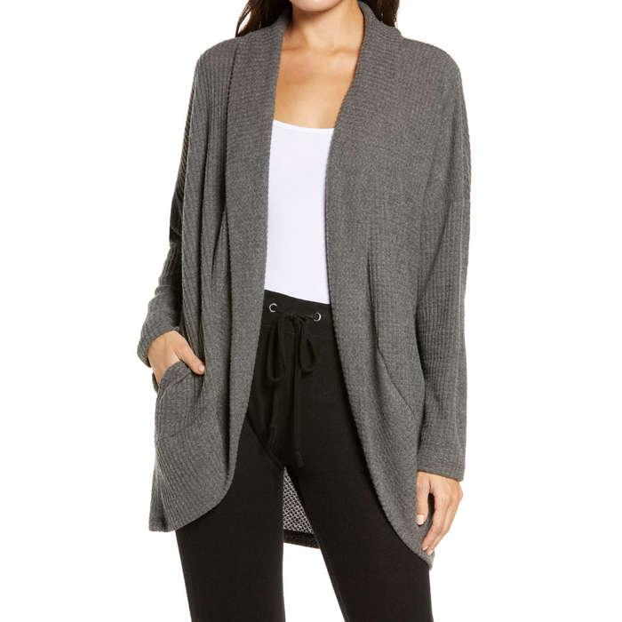 Socialite Cocoon Waffle Knit Cardigan