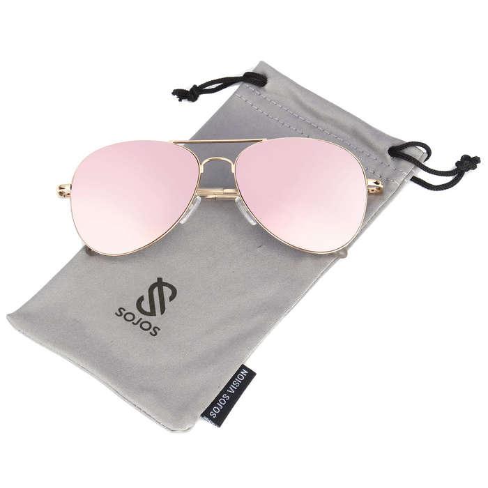 SOJOS Aviator Mirrored Sunglasses