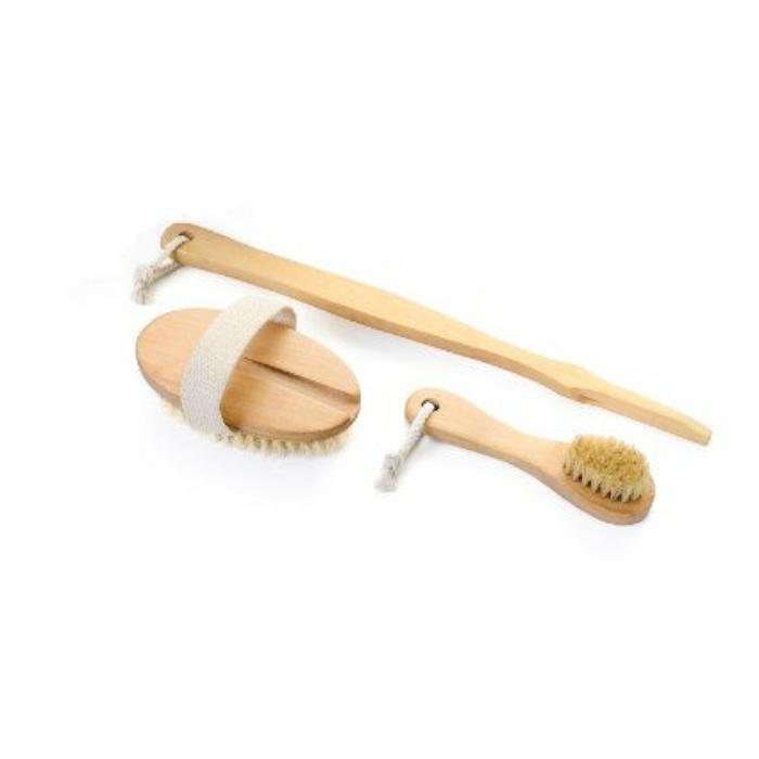 Spa Verde 100% Natural Dry Body Brush & Face Brush Set