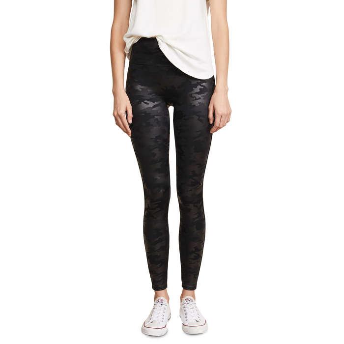 Spanx Camo Faux Leather Leggings