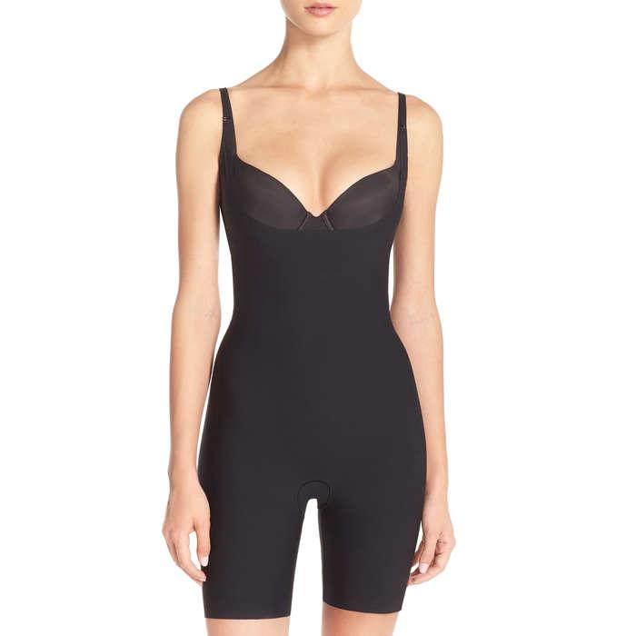 SPANX Thinstincts Open Bust Mid Thigh Bodysuit