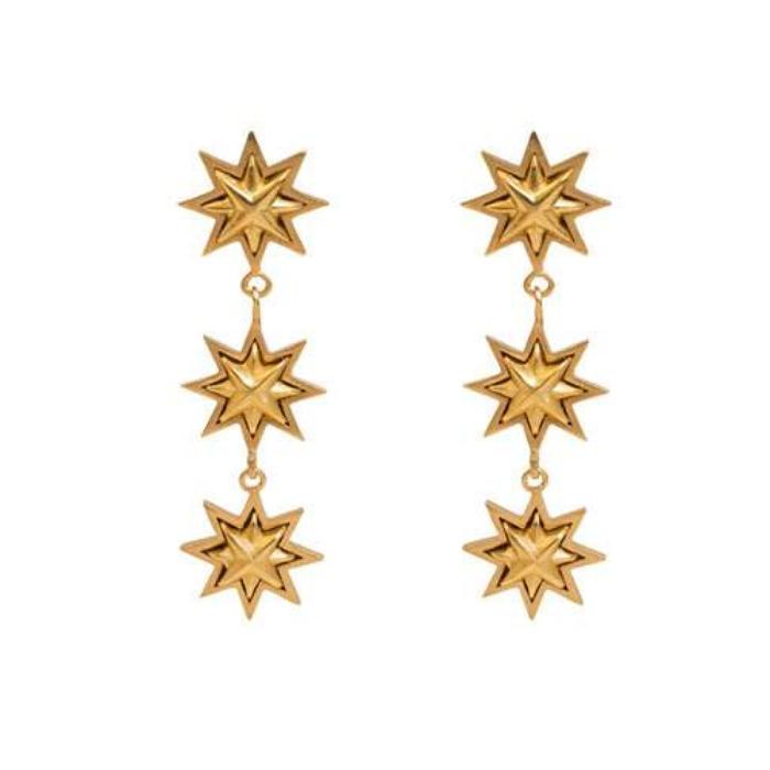 Stephanie Kantis Triple Starburst Drop Earrings