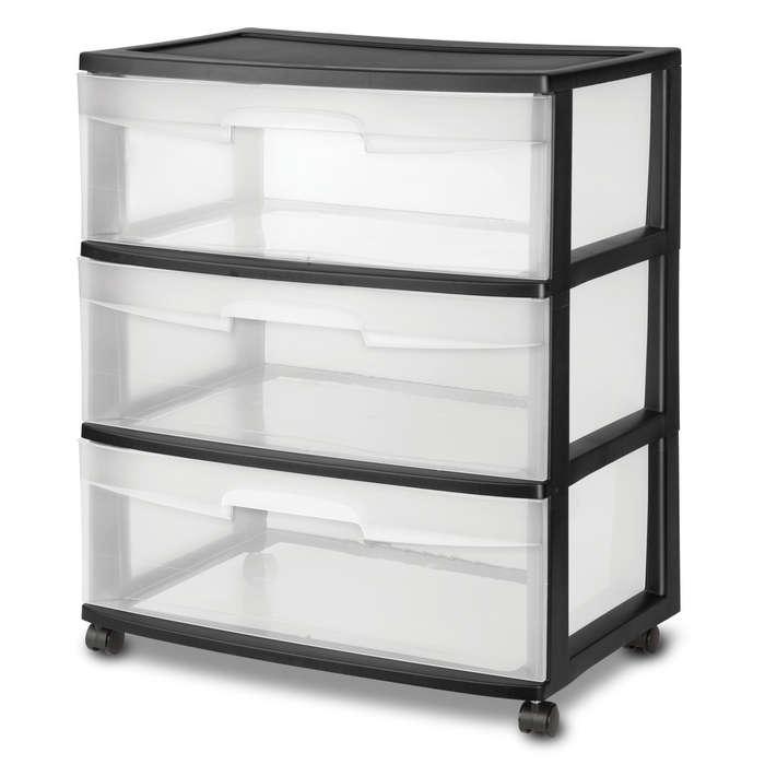 Sterilite Wide 3 Drawer Cart