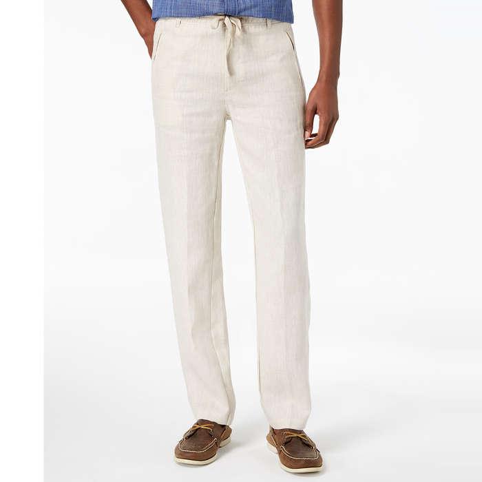 Tasso Elba Drawstring Linen Pants