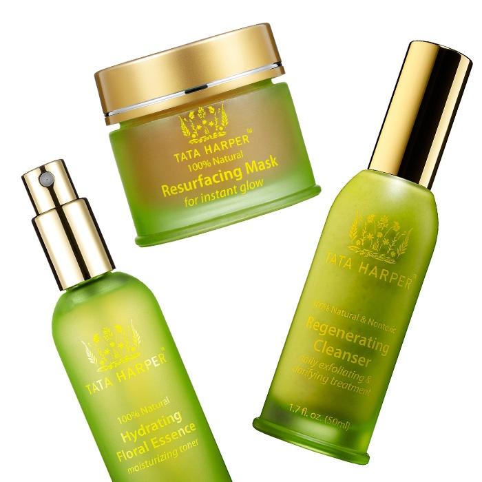 Tata Harper Resurfacing Mask, Regenerating Cleanser and Hydrating Floral Essence