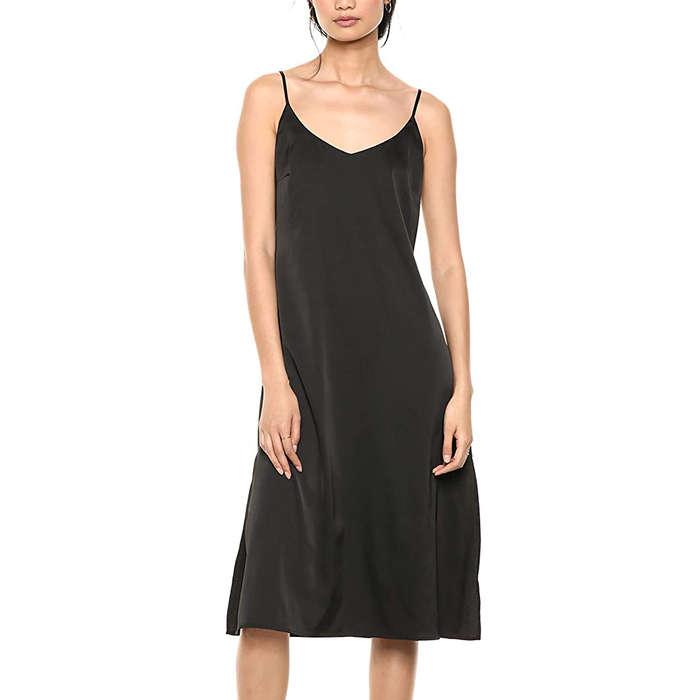 The Drop Ana Silky V-Neck Midi Slip Dress