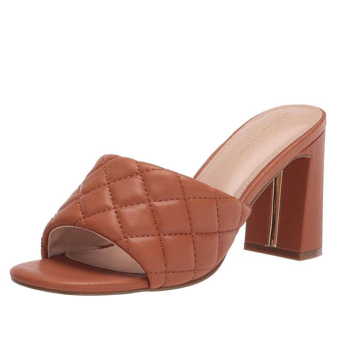 The Drop Pattie High Block Heeled Mule Sandal