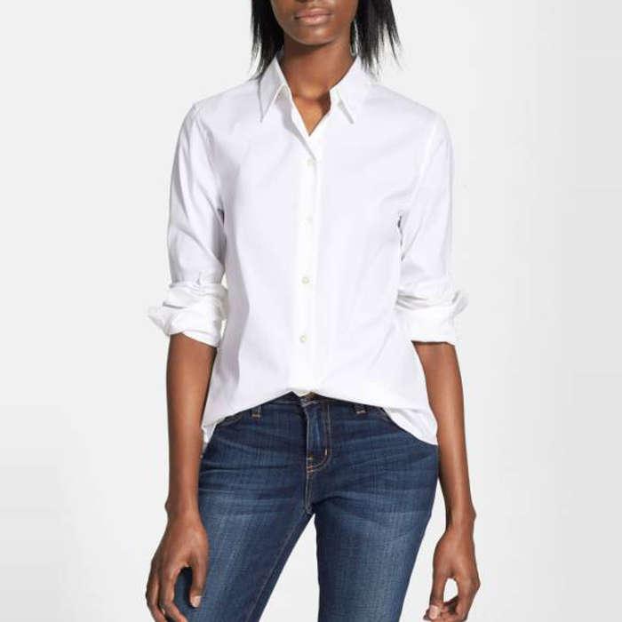 Theory Tenia Cotton Blend Blouse