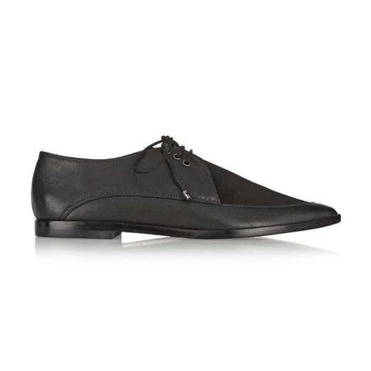 Tibi Kern Nubuck and Leather Point-Toe Brogues