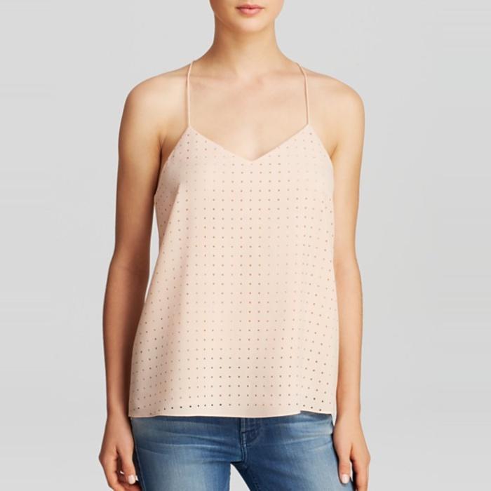 Tibi Laser Cut Perforated Cami