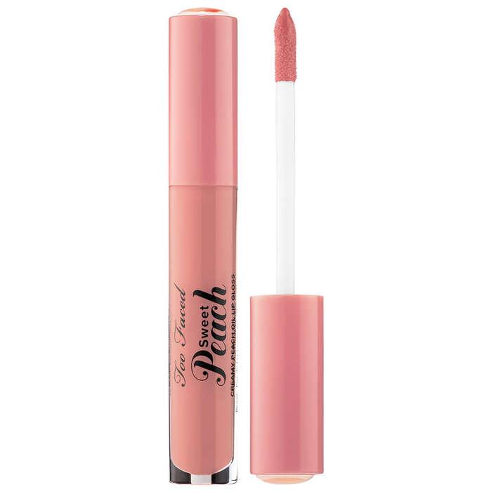 Too Faced Sweet Peach Creamy Peach Oil Lip Gloss in Papa Don't Peach