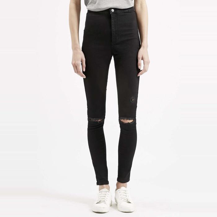 Topshop Moto Black Ripped Joni Jeans