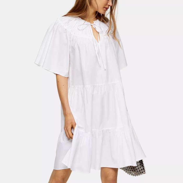 Topshop Smocked Poplin Dress