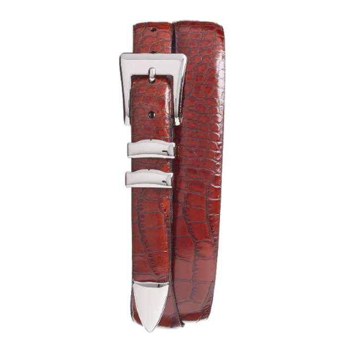 Torino Alligator Embossed Leather Belt