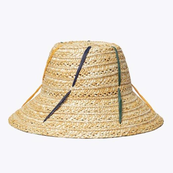 Tory Burch Straw Ribbon Hat