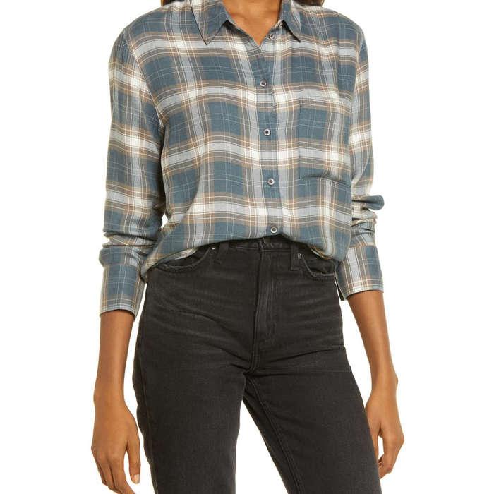 Treasure & Bond Plaid Boyfriend Shirt