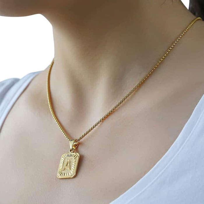 Trendsmax Initial Letter Pendant Necklace