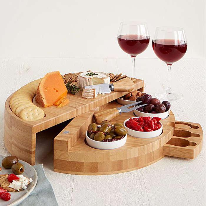 Uncommon Goods Compact Swivel Cheese & Tapas Board