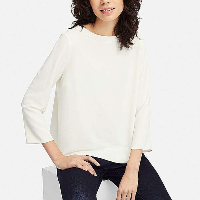 Uniqlo Drape 3/4 Sleeve T-Shirt Blouse