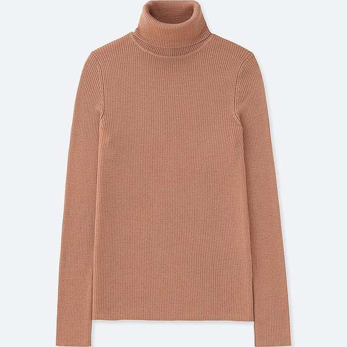 Uniqlo Extra Fine Merino Ribbed Turtleneck Sweater