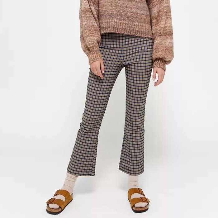 Urban Outfitters Lola Plaid Kick Flare Pant