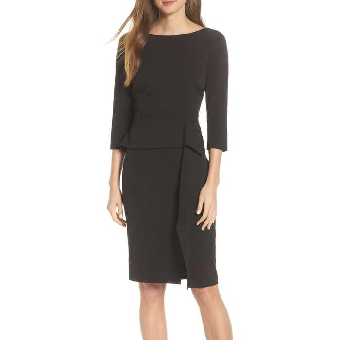 Vince Camuto Angled Ruffle Sheath Dress