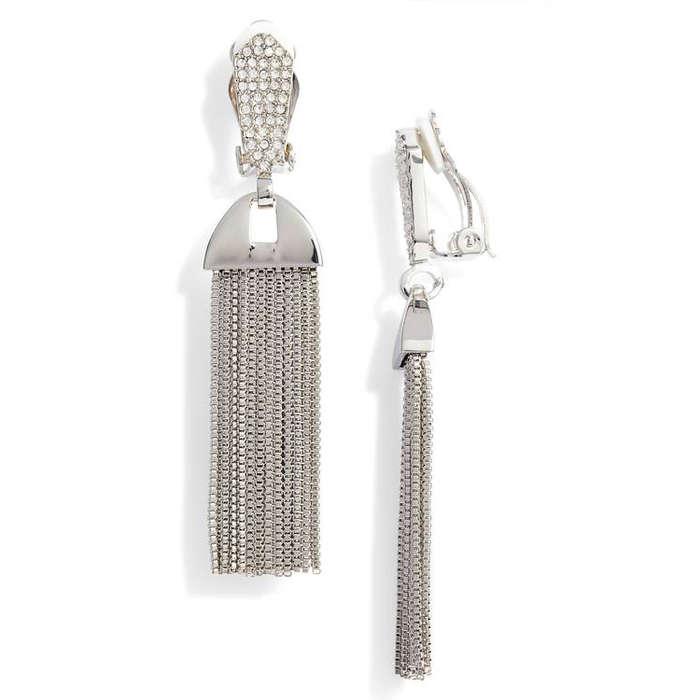 Vince Camuto Pave Tassel Earrings