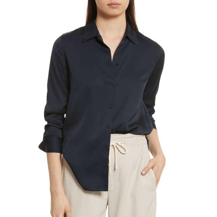 Vince Slim Silk Blouse