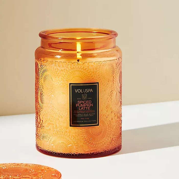 Voluspa Spiced Pumpkin Latte Glass Candle